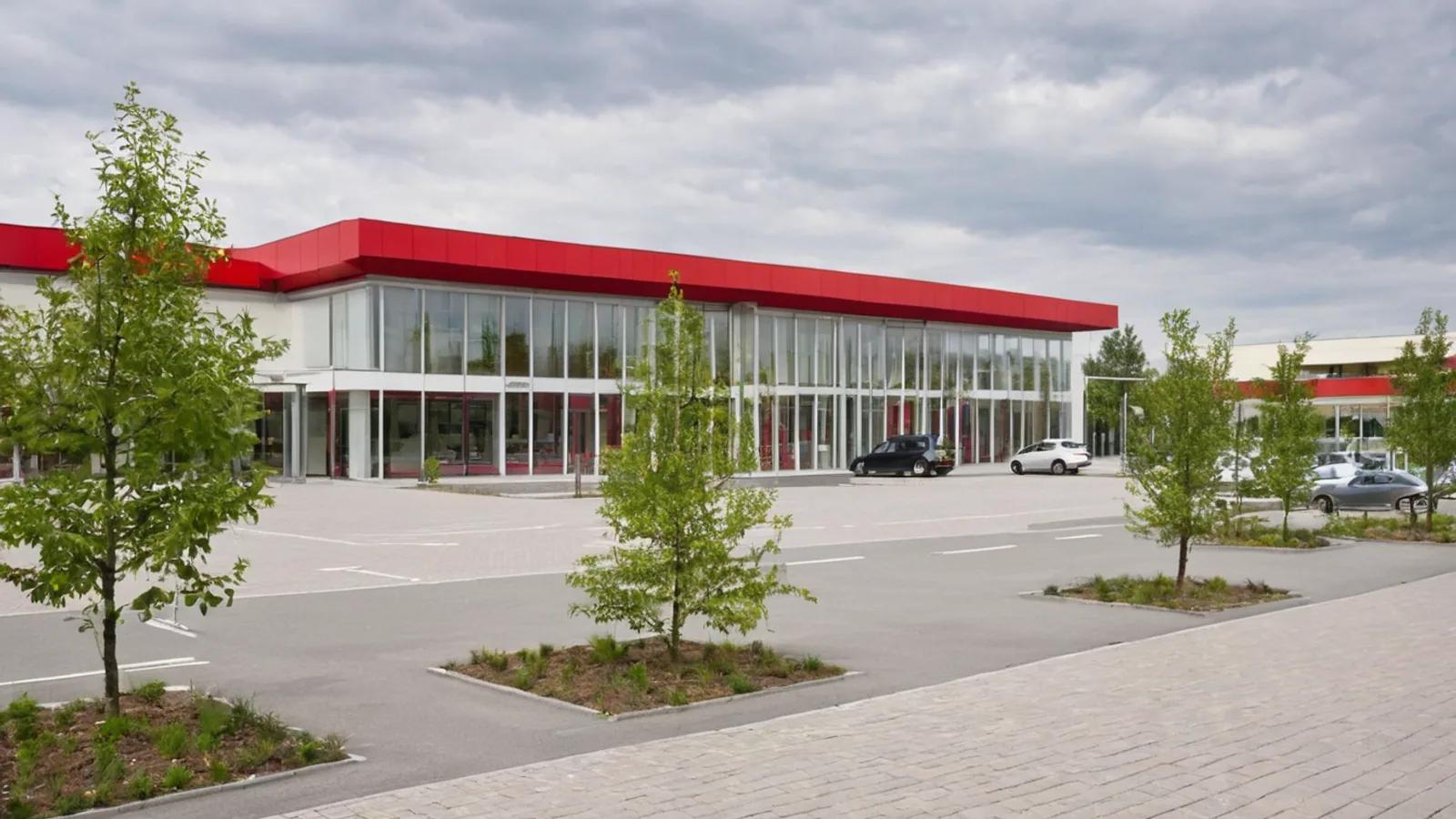 Illustration of a designer outlet centre in the regional style of Various, Poland